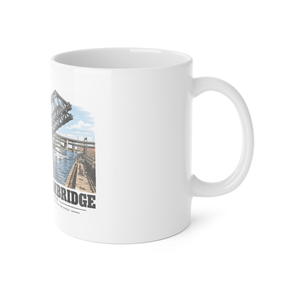 2.  GENERAL VIEW SHOWING BRIDGE IN OPEN POSITION - Boston & Maine Railroad, Charles River Bridges, Charles River, North Station vicinity, Boston, Suffolk County, MA 11 oz White Ceramic Mug - Charles...