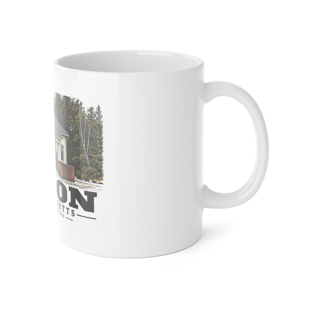 Illustrated Powder Mill Office in Acton on ceramic mug