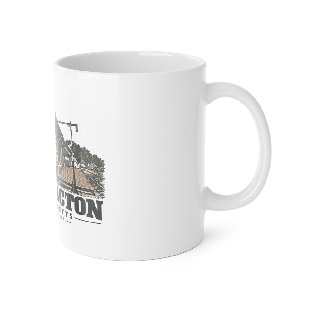 ACTON Railroad Station 11 oz White Ceramic Mug - Assabet Valley Goods