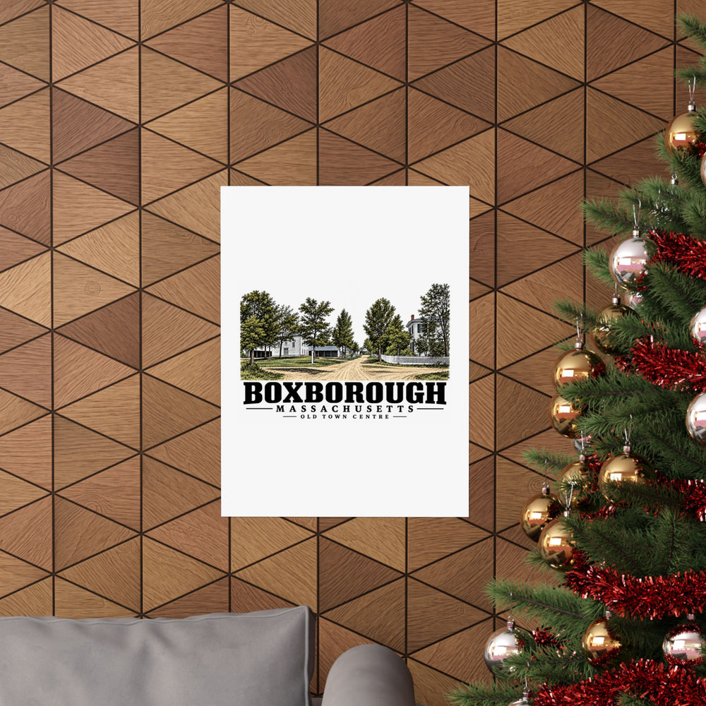 Illustrated Old Town Centre in Boxborough on unframed matte poster