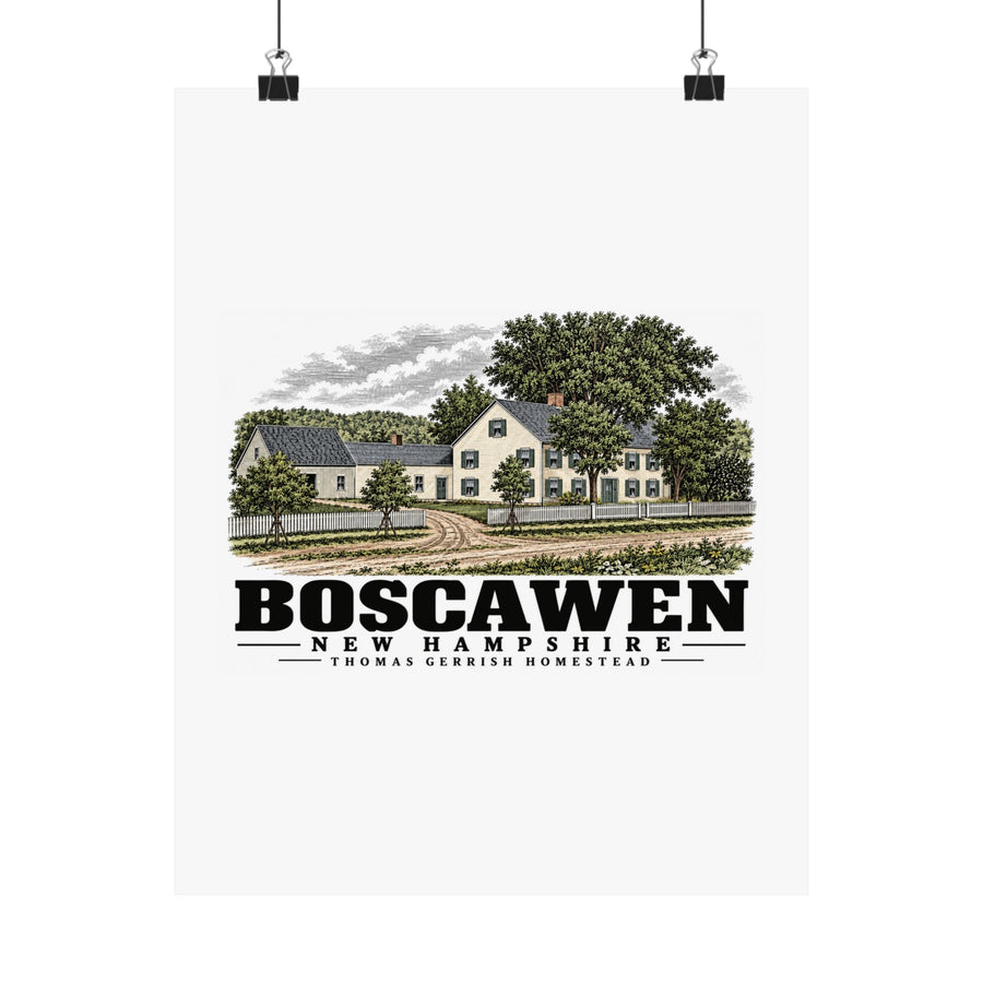 11 x 14 front of Thomas Gerrish Homestead matte poster, Boscawen, New Hampshire.