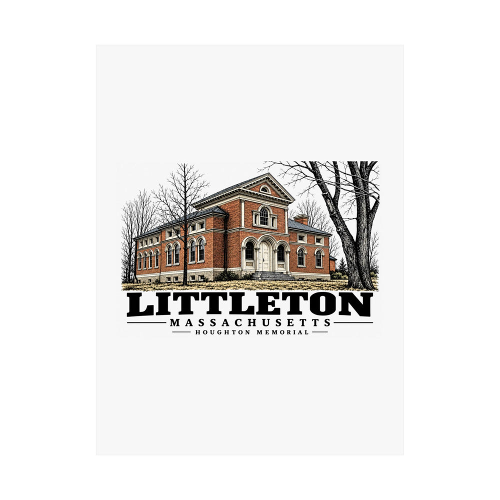 Illustrated Houghton Memorial in Littleton on unframed matte poster