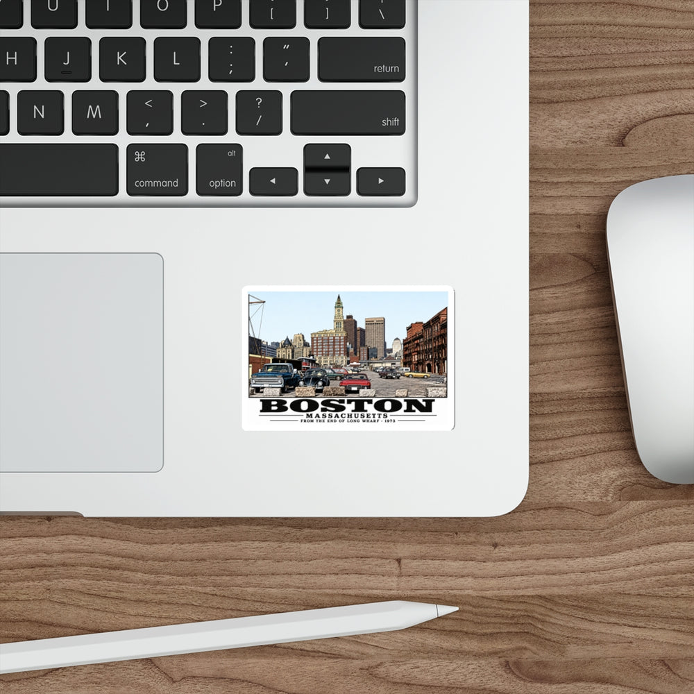 From end of Long Wharf 4 in White Die-Cut Sticker - Boston Harbor