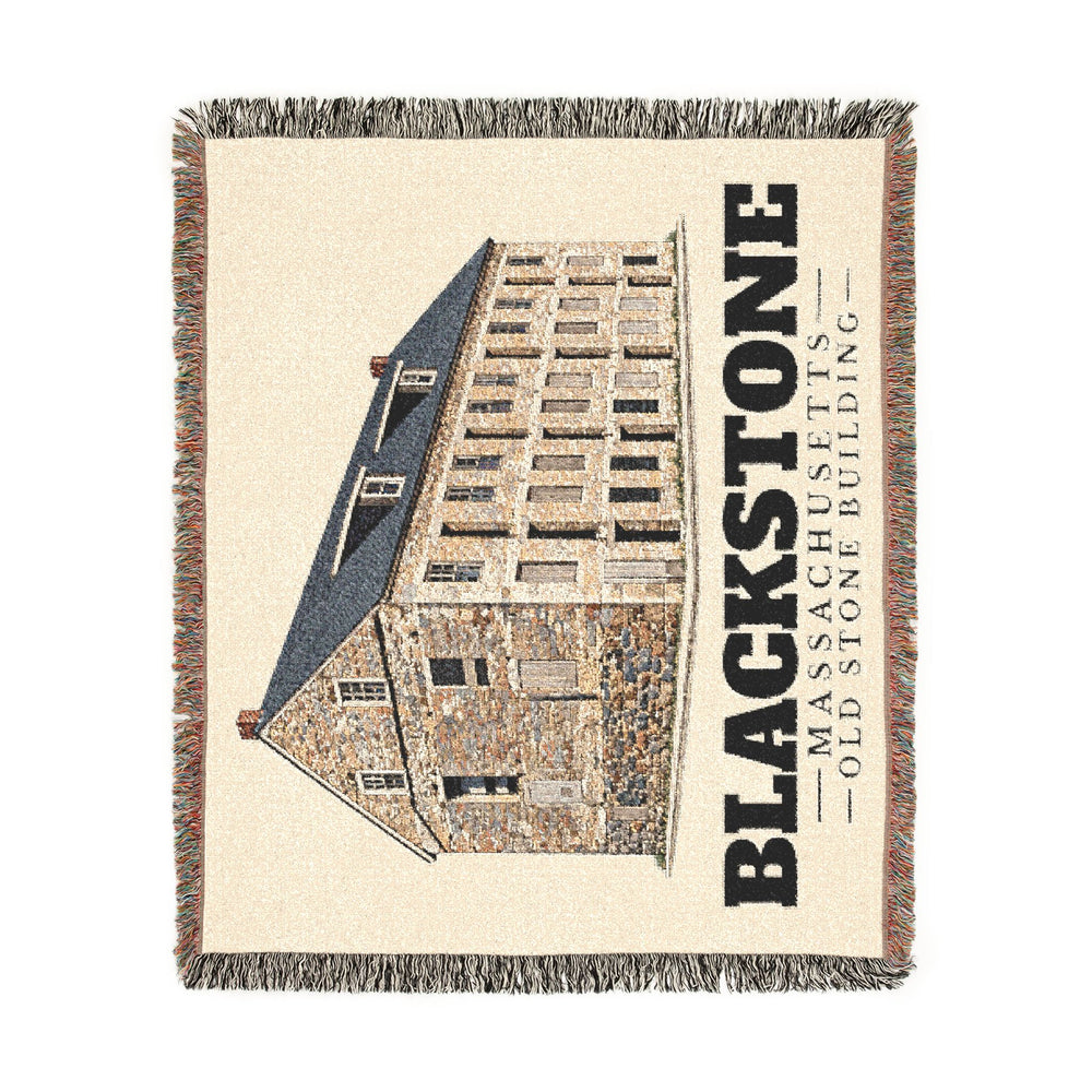 Old Stone Building — Blackstone, Massachusetts woven blanket, product view 2