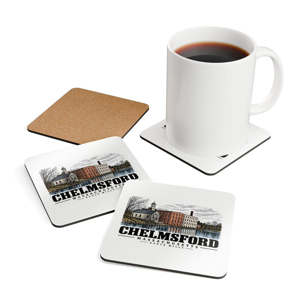 Chelmsford Eagle Mills Cork Back Coaster Set - Merrimack Valley Goods
