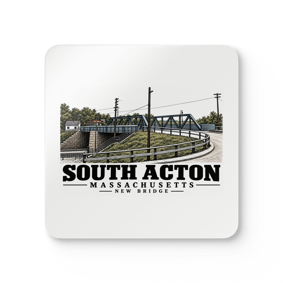 Illustrated New Bridge in Acton on corkwood coaster set