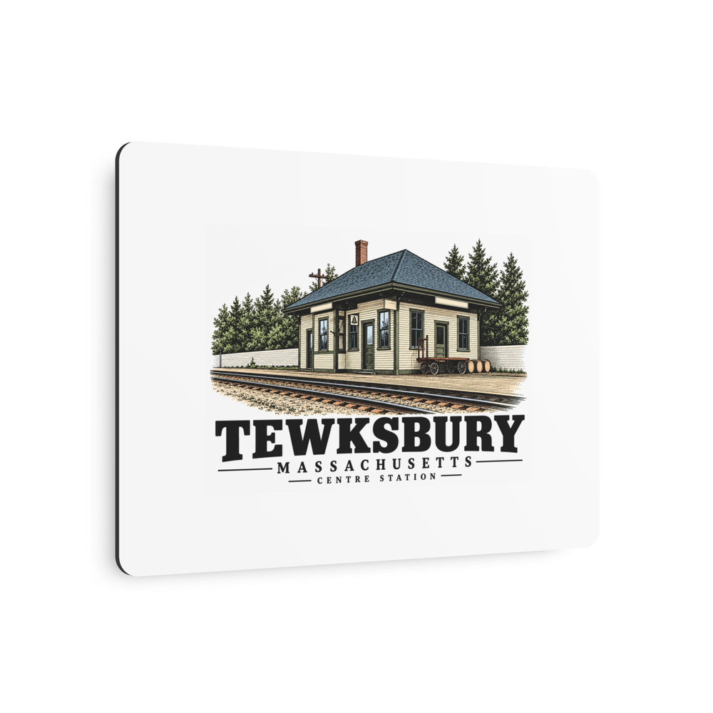 Angled front of Centre Station horizontal metal wall art, Tewksbury, Massachusetts.