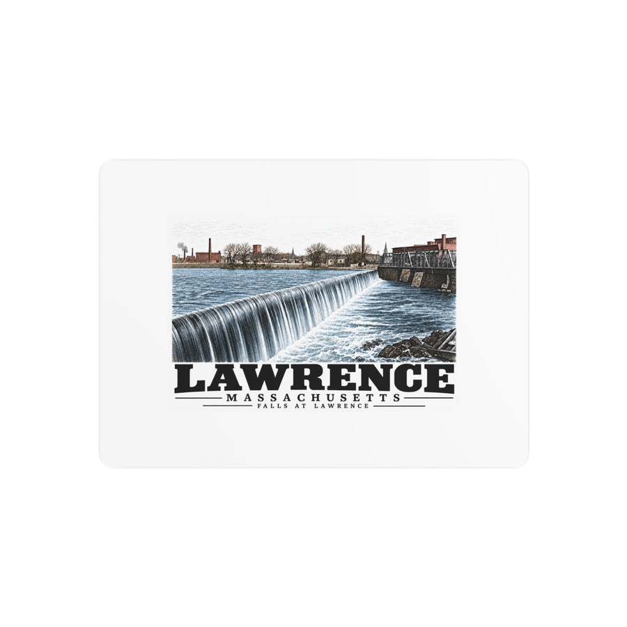 Front of Falls at Lawrence horizontal metal wall art, Lawrence, Massachusetts.