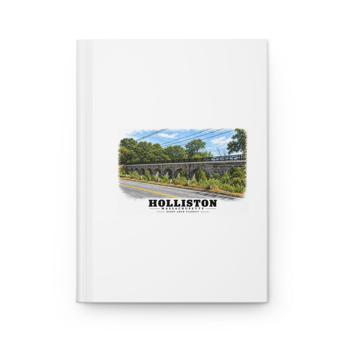Eight Arch / Bogastow Brook Viaduct, Woodland Street, Upper Charles Rail Trail Matte Hardcover Journal - Charles River