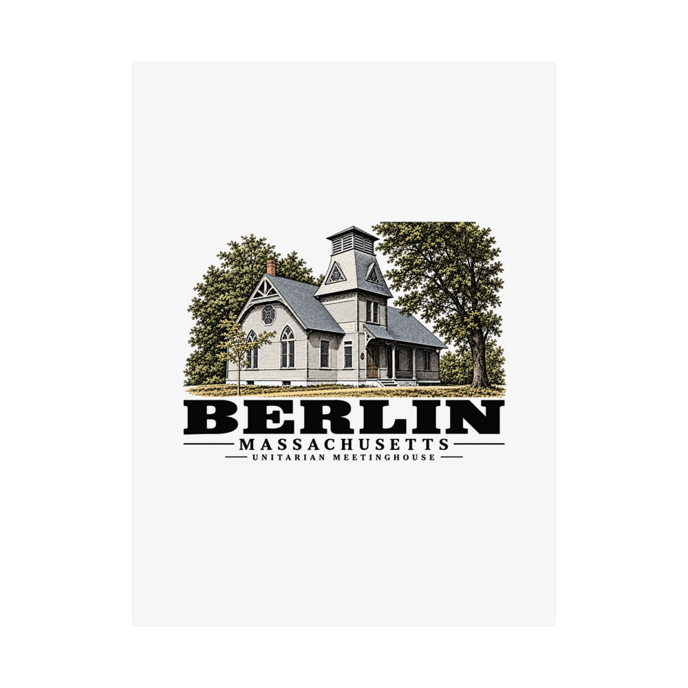 Illustrated Unitarian Meetinghouse in Berlin on unframed matte poster