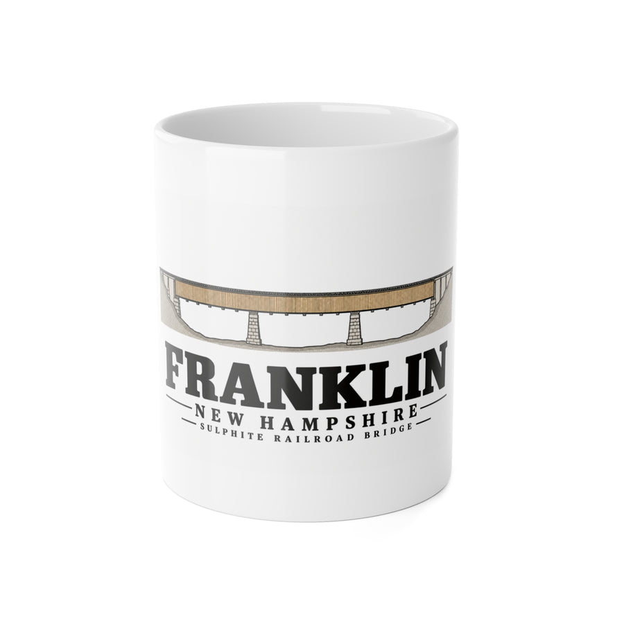 Franklin Sulphite Railroad Bridge measured drawing 11 oz White Ceramic Mug - Merrimack Valley Goods