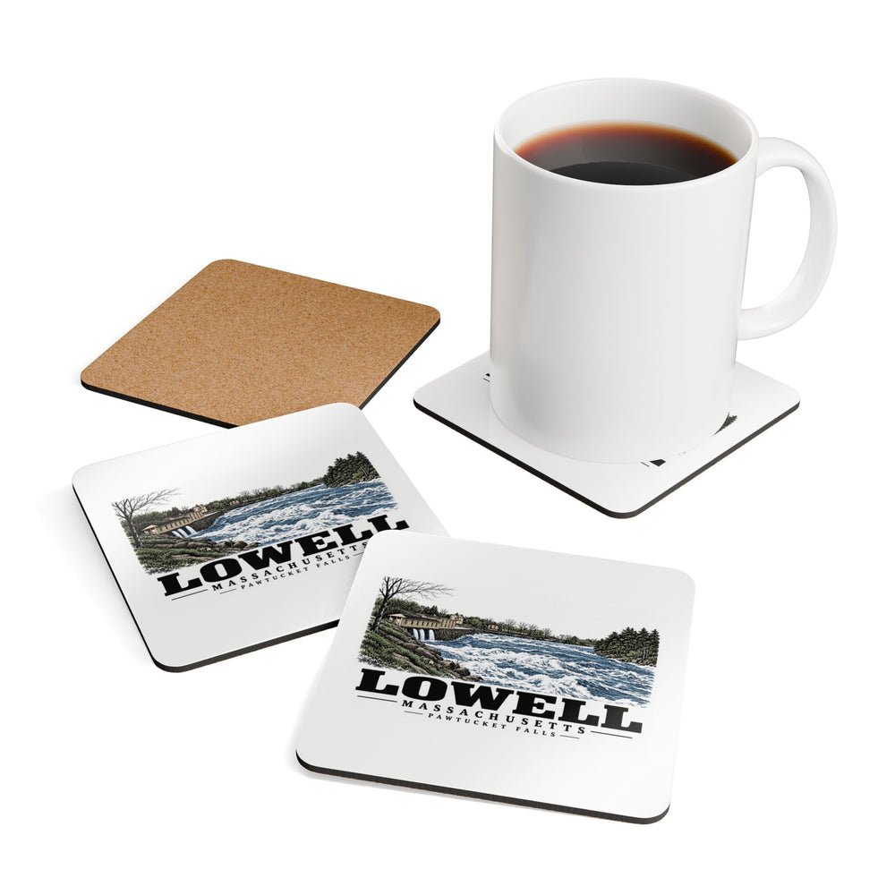 Lowell Pawtucket Falls Cork Back Coaster - Merrimack Valley Goods
