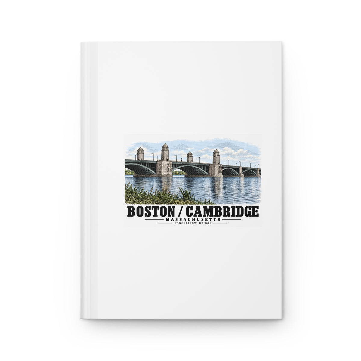 2.  View of the central span of the bridge showing the four towers marking the harbor entrance - Longfellow Bridge, Spanning Charles River at Main Street, Boston, Suffolk County, MA Matte Hardcover...
