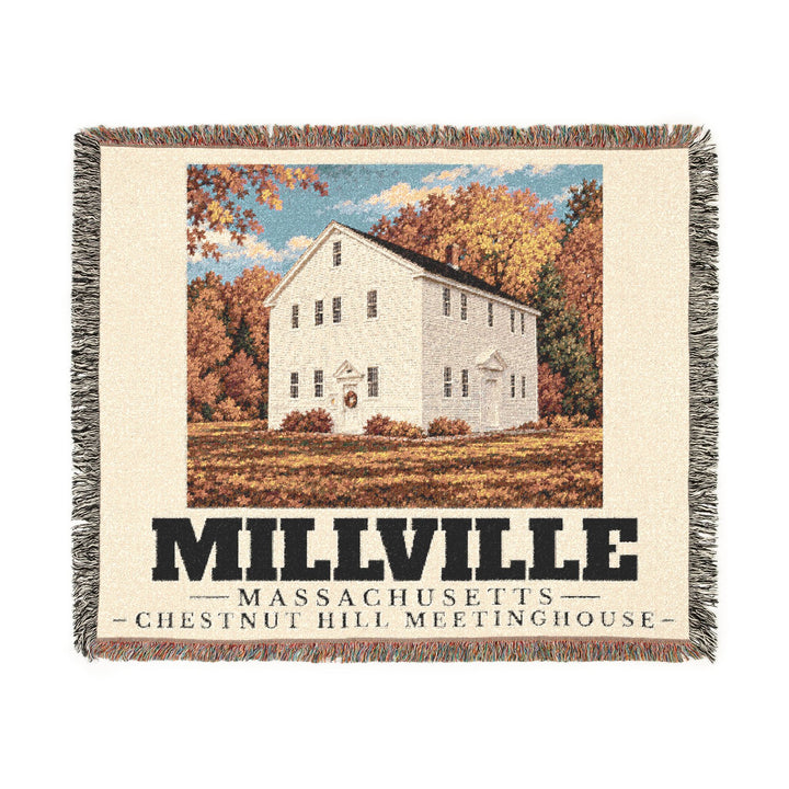 Chestnut Hill Meetinghouse — Millville, Massachusetts Woven Blanket