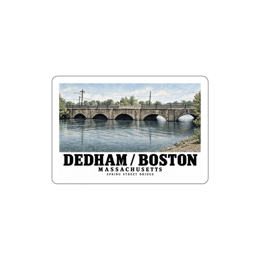 Spring Street Bridge north elevation (HAER MA-95-4, 1990) 4 in White Die-Cut Sticker - Charles River