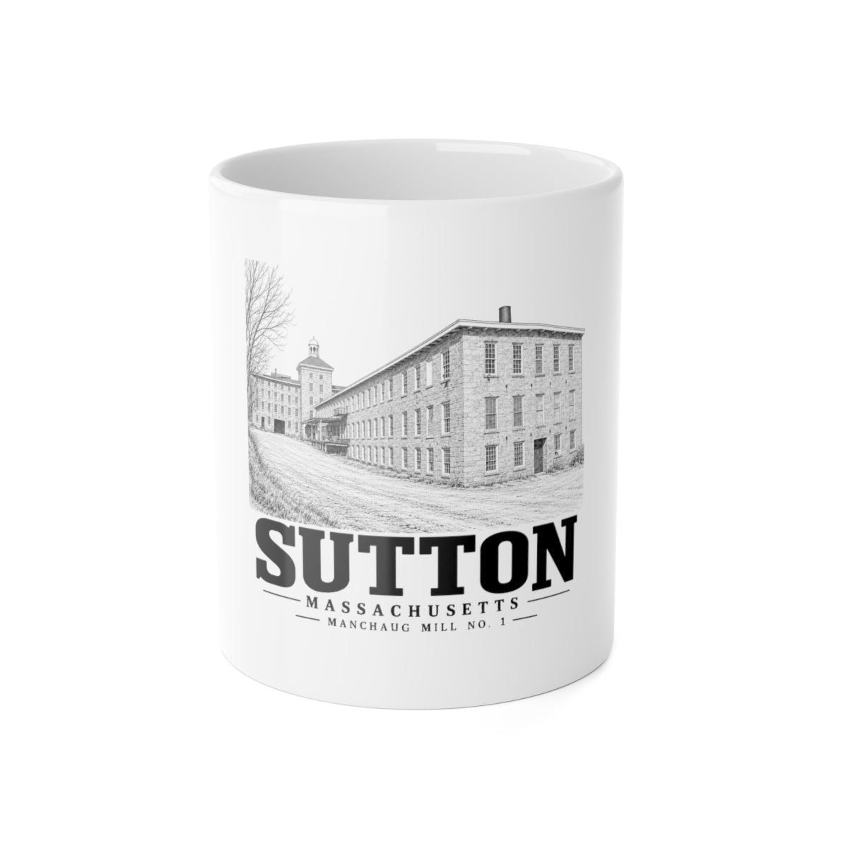 Sutton Manchaug Mill No. 1 11 oz Ceramic Mug - White - front product view