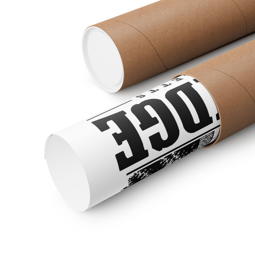 Uxbridge Bernat Mill matte poster shown rolled to reveal the print and paper