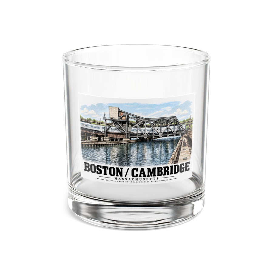 1.  GENERAL VIEW SHOWING BRIDGE IN 'CLOSED' POSITION - Boston & Maine Railroad, Charles River Bridges, Charles River, North Station vicinity, Boston, Suffolk County, MA 10 oz Rocks Glass - Charles...