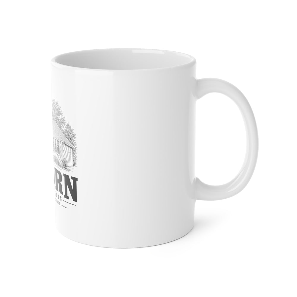 Auburn Tuttle Square School 11 oz Ceramic Mug in White — right view