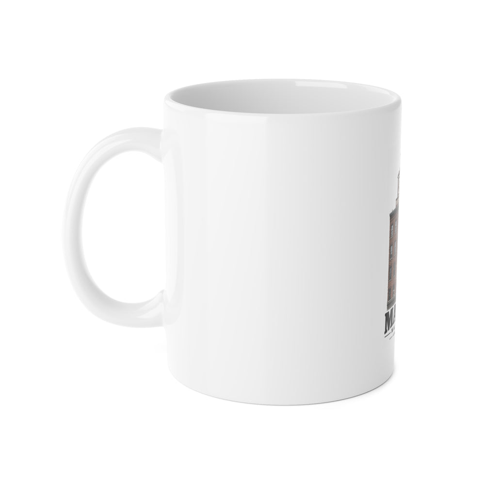 Illustrated Assabet Woolen Mill in Maynard on ceramic mug