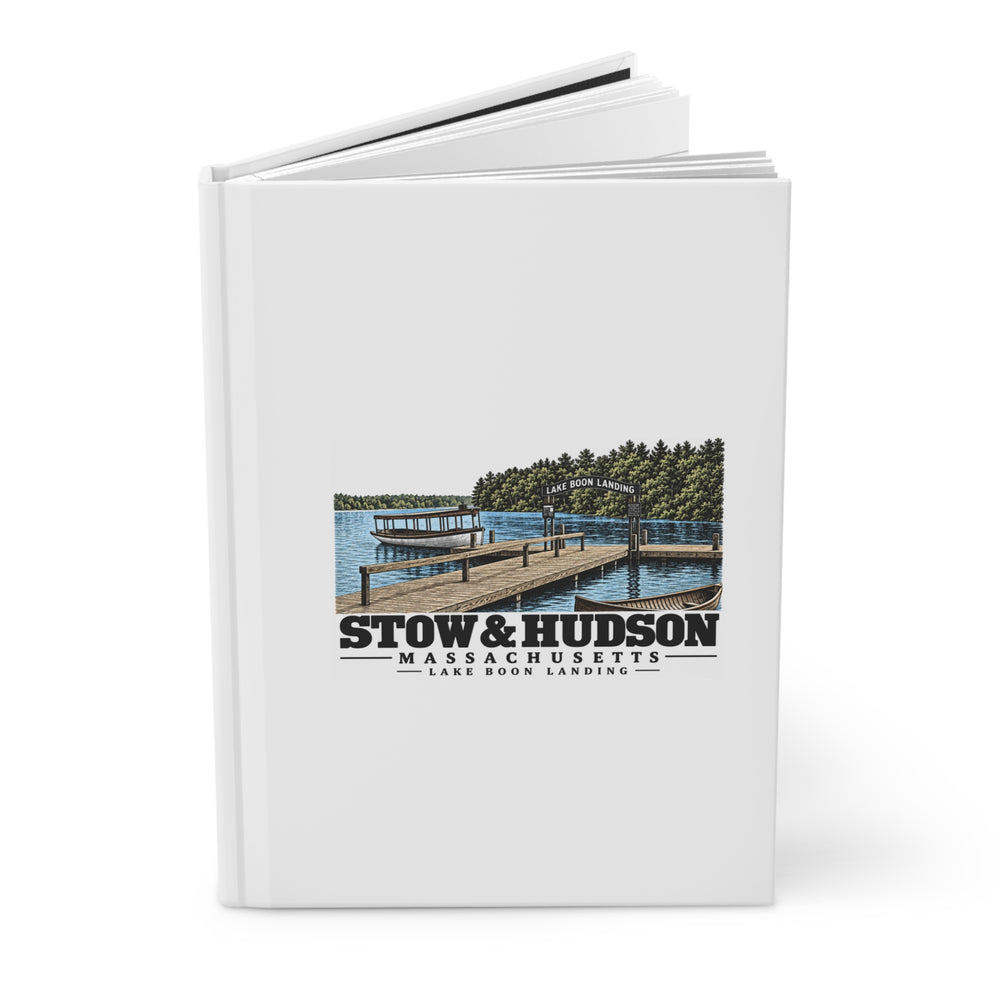 Illustrated Lake Boon Landing in Stow and Hudson on matte hardcover journal