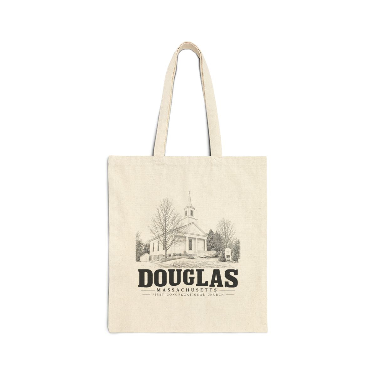 Douglas First Congregational Church Heavy Canvas Tote - Natural - front product view