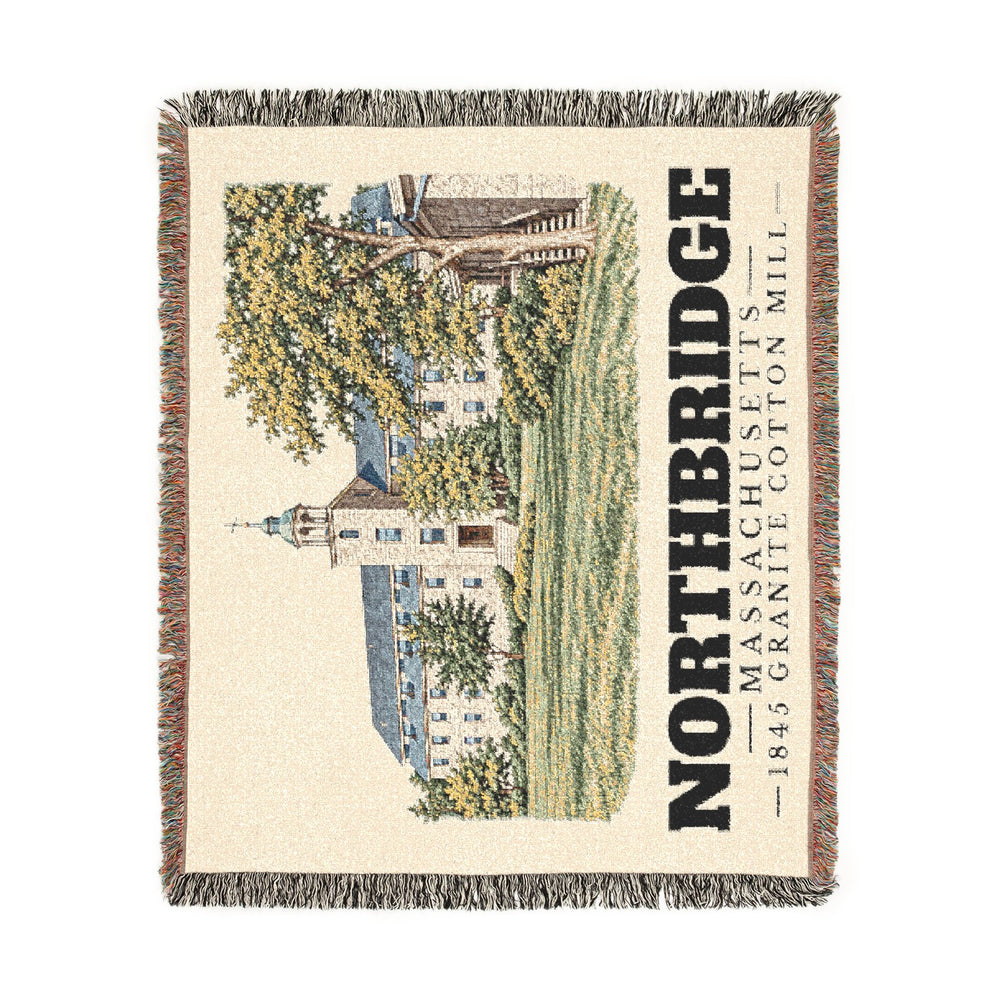 1845 Granite Cotton Mill — Northbridge, Massachusetts woven blanket, product view 2