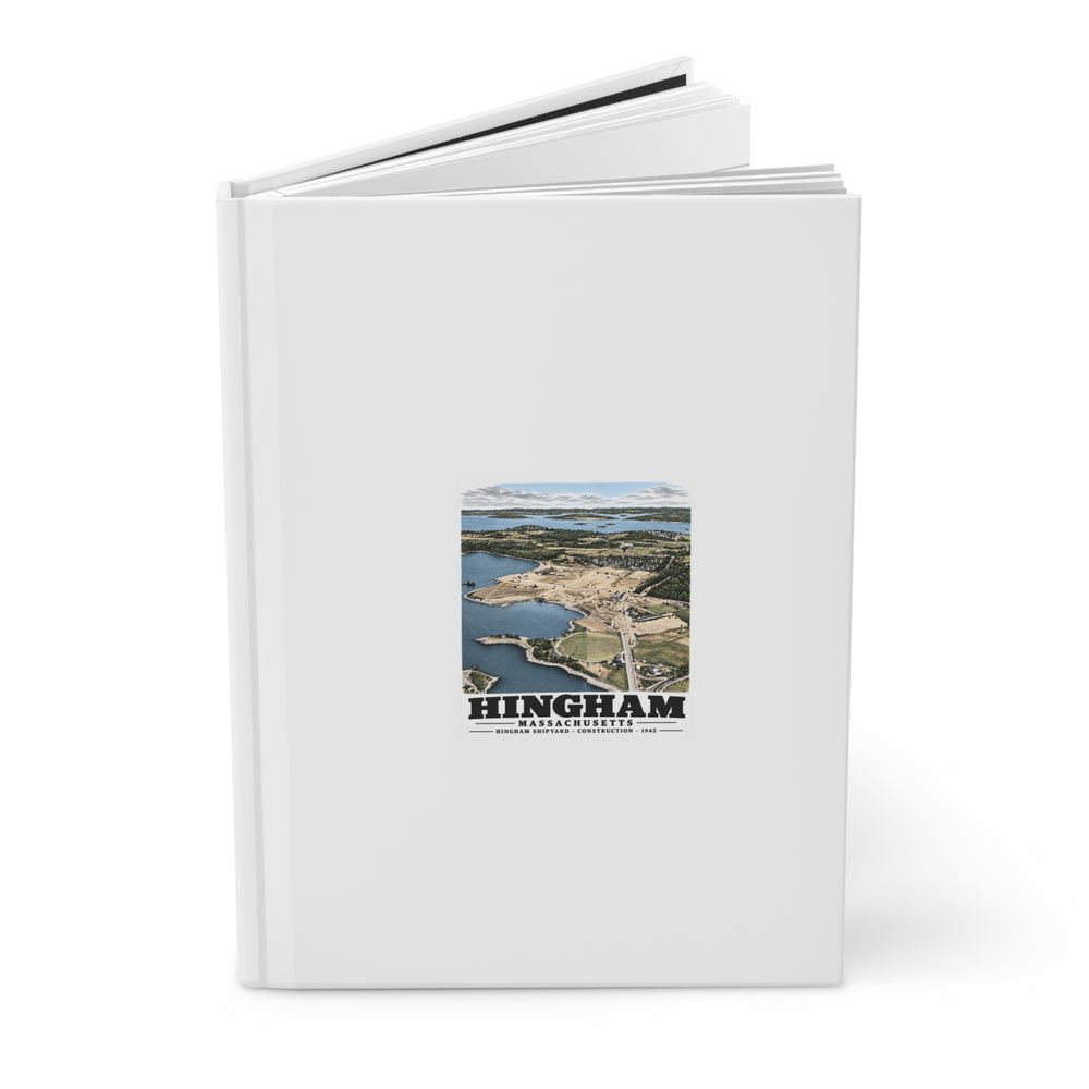 Illustrated Hingham Shipyard Construction in Hingham on matte hardcover journal