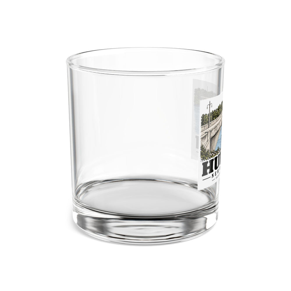 Taylor’s Falls concrete bridge, Hudson illustration on 10 oz rocks glass — right side view
