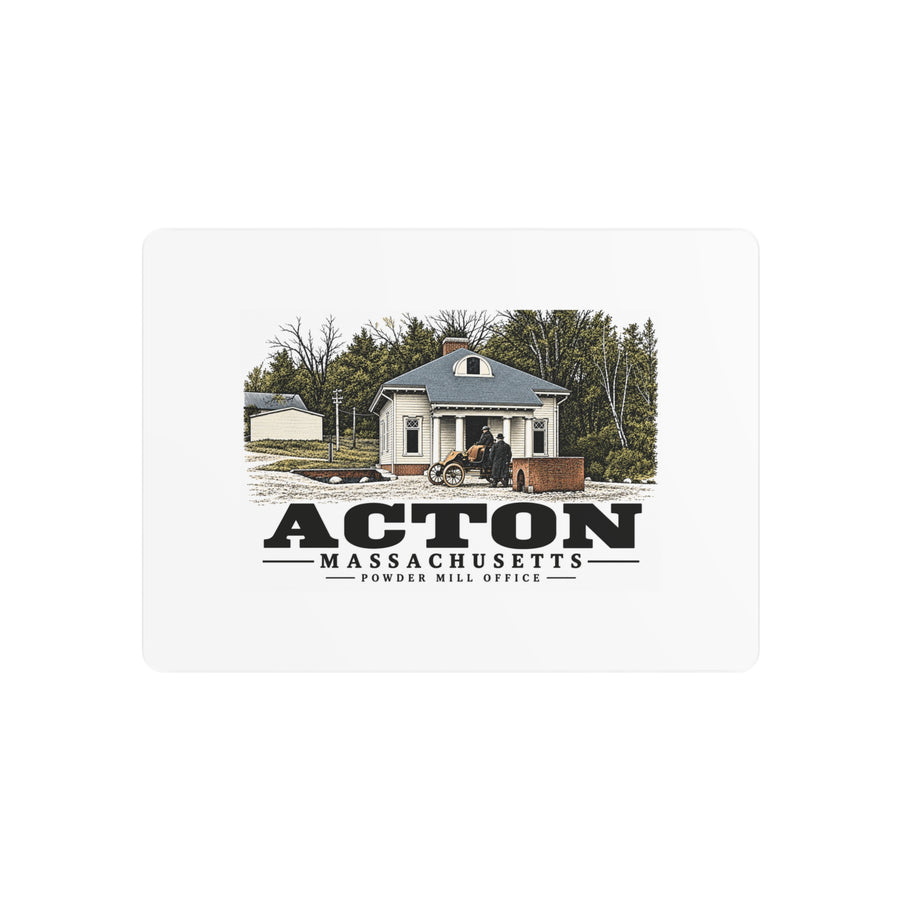 Illustrated Powder Mill Office in Acton on metal art sign