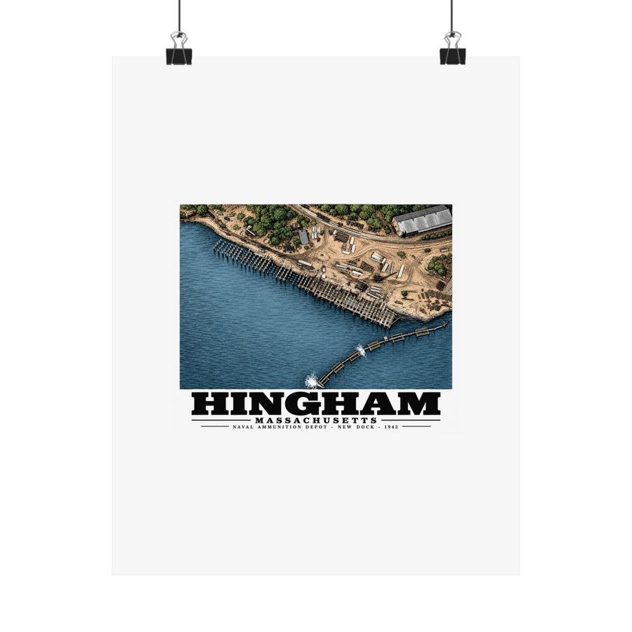 Construction of New Dock at Old USNAD Hingham, MA Matte Heritage Poster — 11 × 14 and 18 × 24 in - Boston Harbor