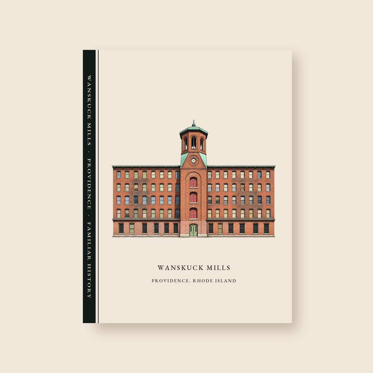 Providence Wanskuck Mills illustrated journal with the caption WANSKUCK MILLS / PROVIDENCE, RHODE ISLAND, shown on a cream background