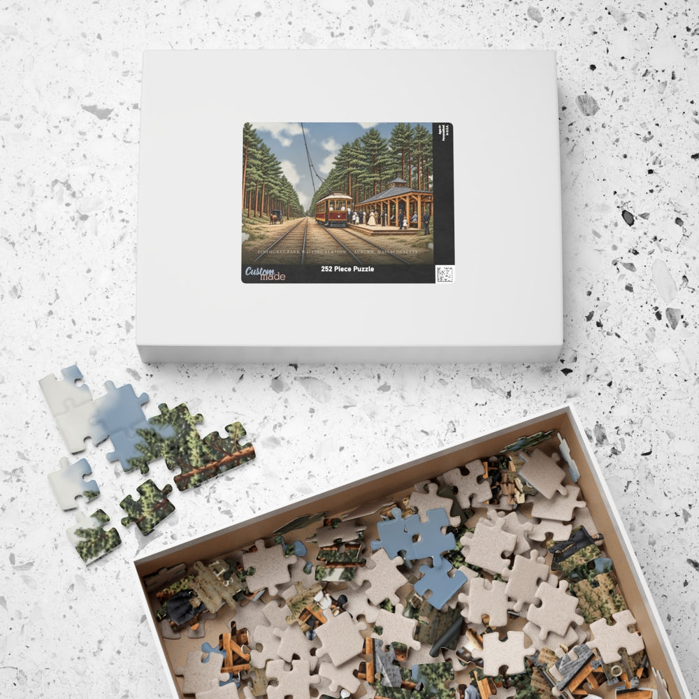 Auburn Pinehurst Park Waiting Station 252-Piece Jigsaw Puzzle - box lid