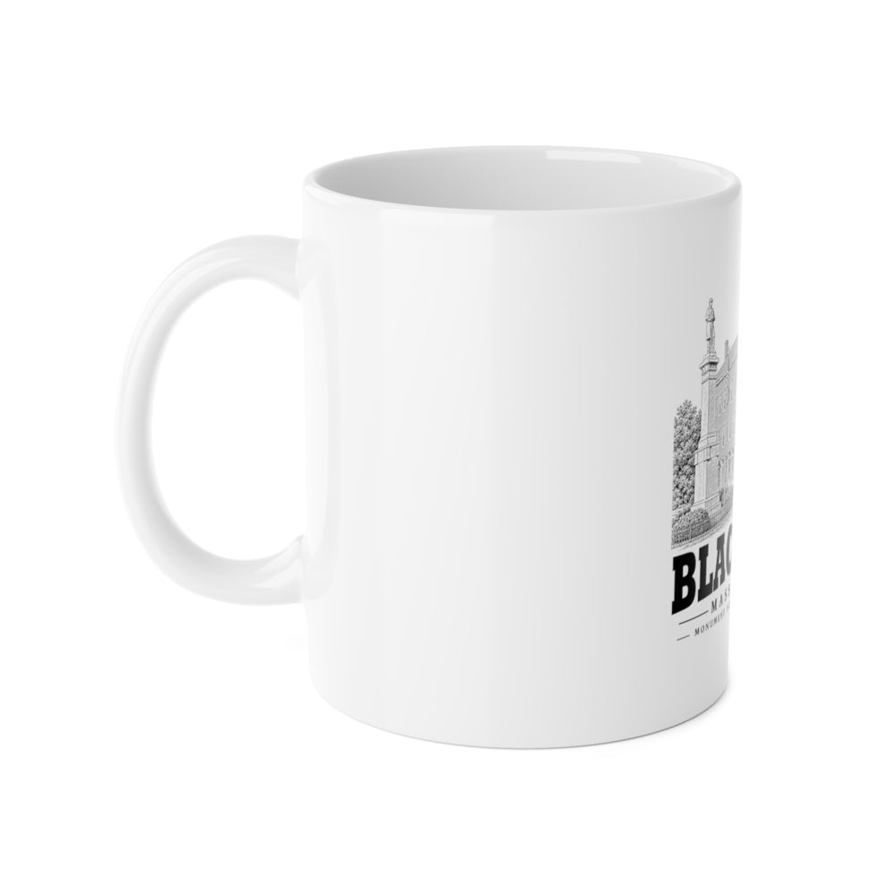 Blackstone Monument Square / Blackstone Block 11 oz Ceramic Mug in White — left view