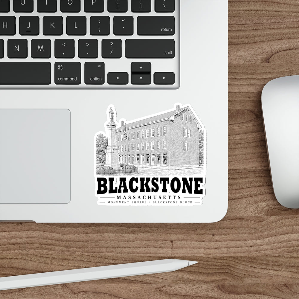 Blackstone Monument Square / Blackstone Block 4 in Die-Cut Sticker in White — context 1 view