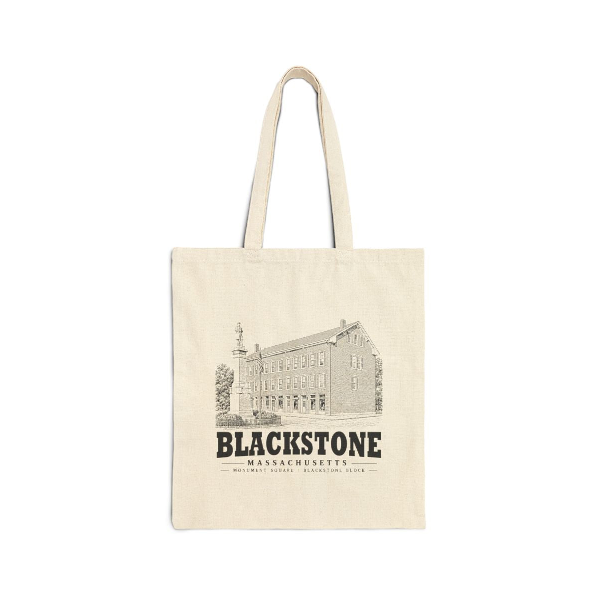 Blackstone Monument Square / Blackstone Block Heavy Canvas Tote in Natural — front view