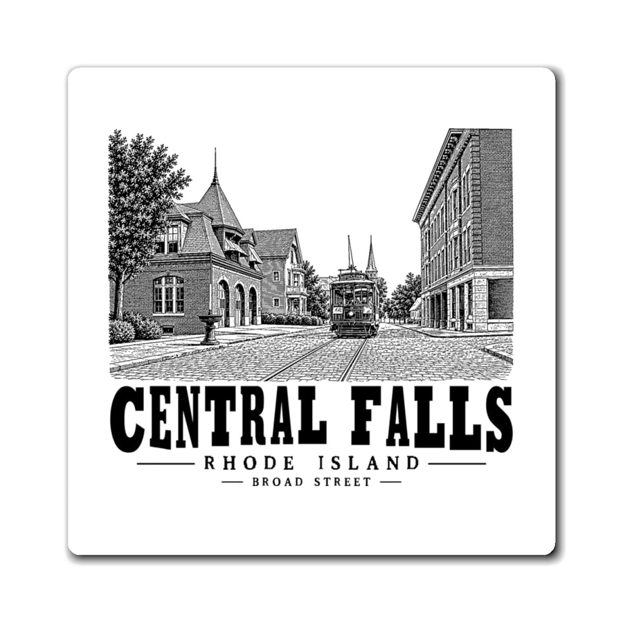 Central Falls Broad Street 4 in Magnet in White — front view