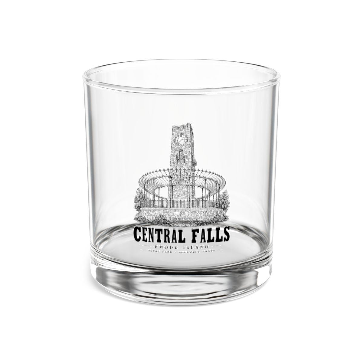 Central Falls Jenks Park / Cogswell Tower 10 oz Rocks Glass in Clear — front view