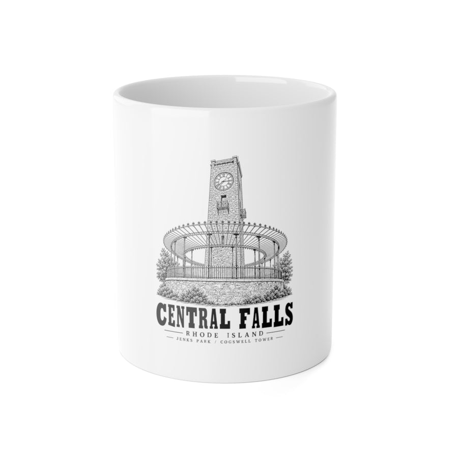 Central Falls Jenks Park / Cogswell Tower 11 oz Ceramic Mug in White — front view