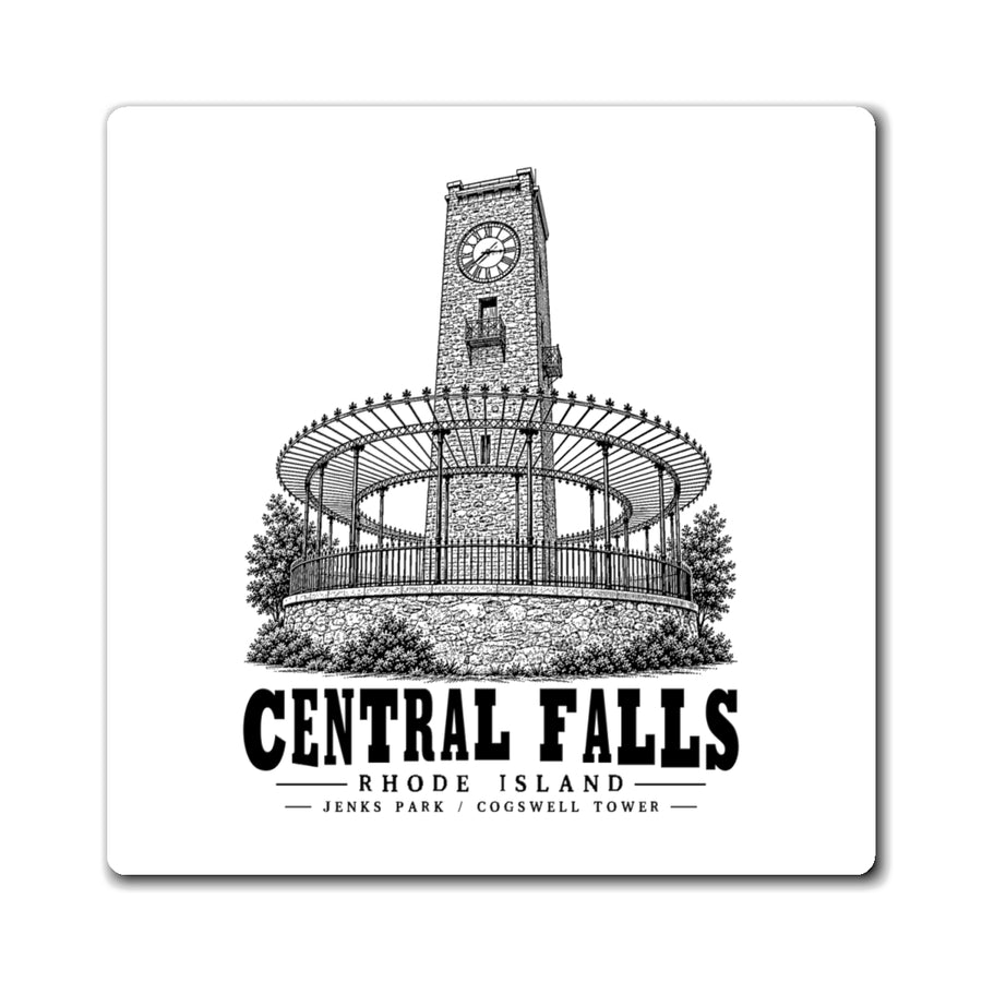 Central Falls Jenks Park / Cogswell Tower 4 in Magnet in White — front view