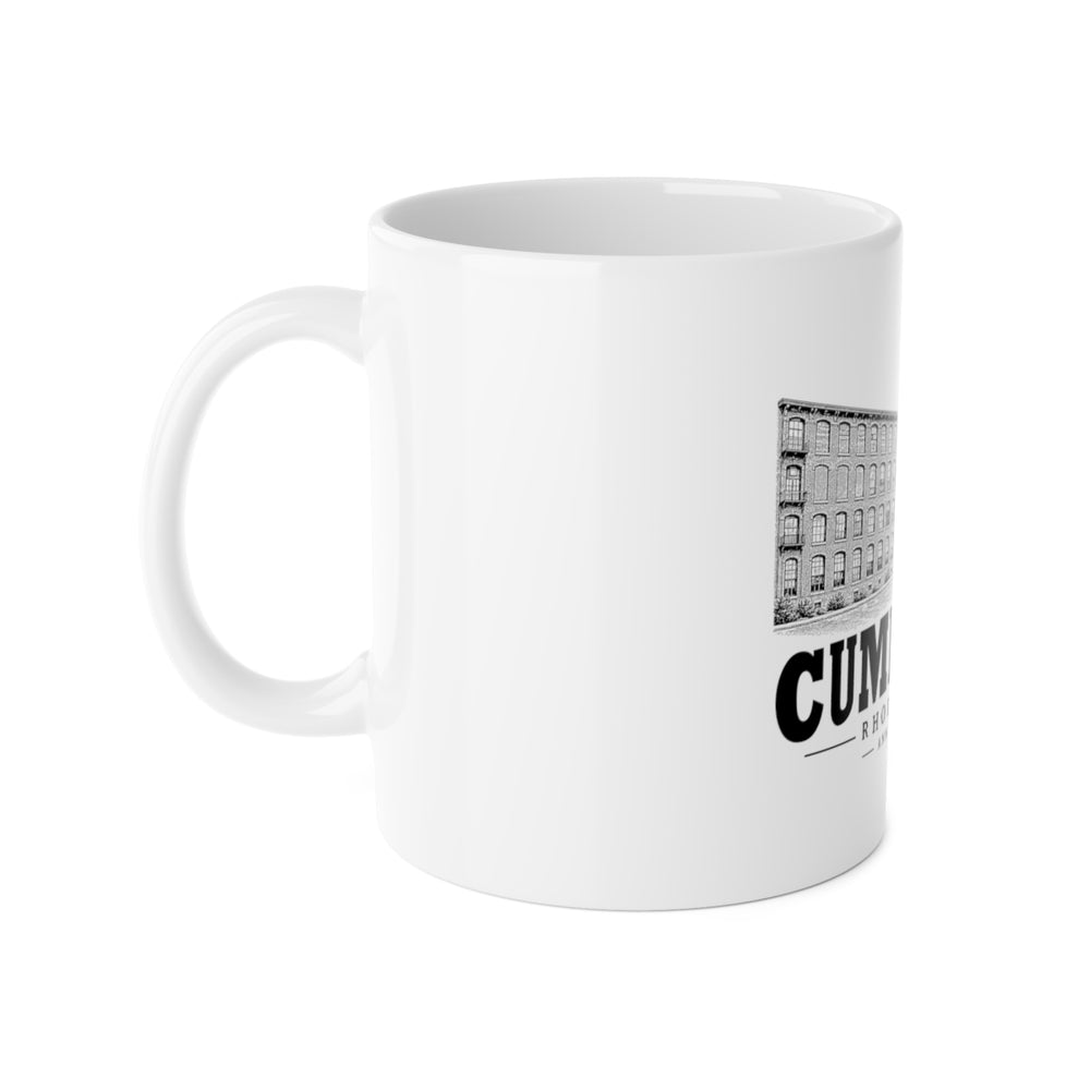 Cumberland Ann & Hope Mill 11 oz Ceramic Mug in White — left view