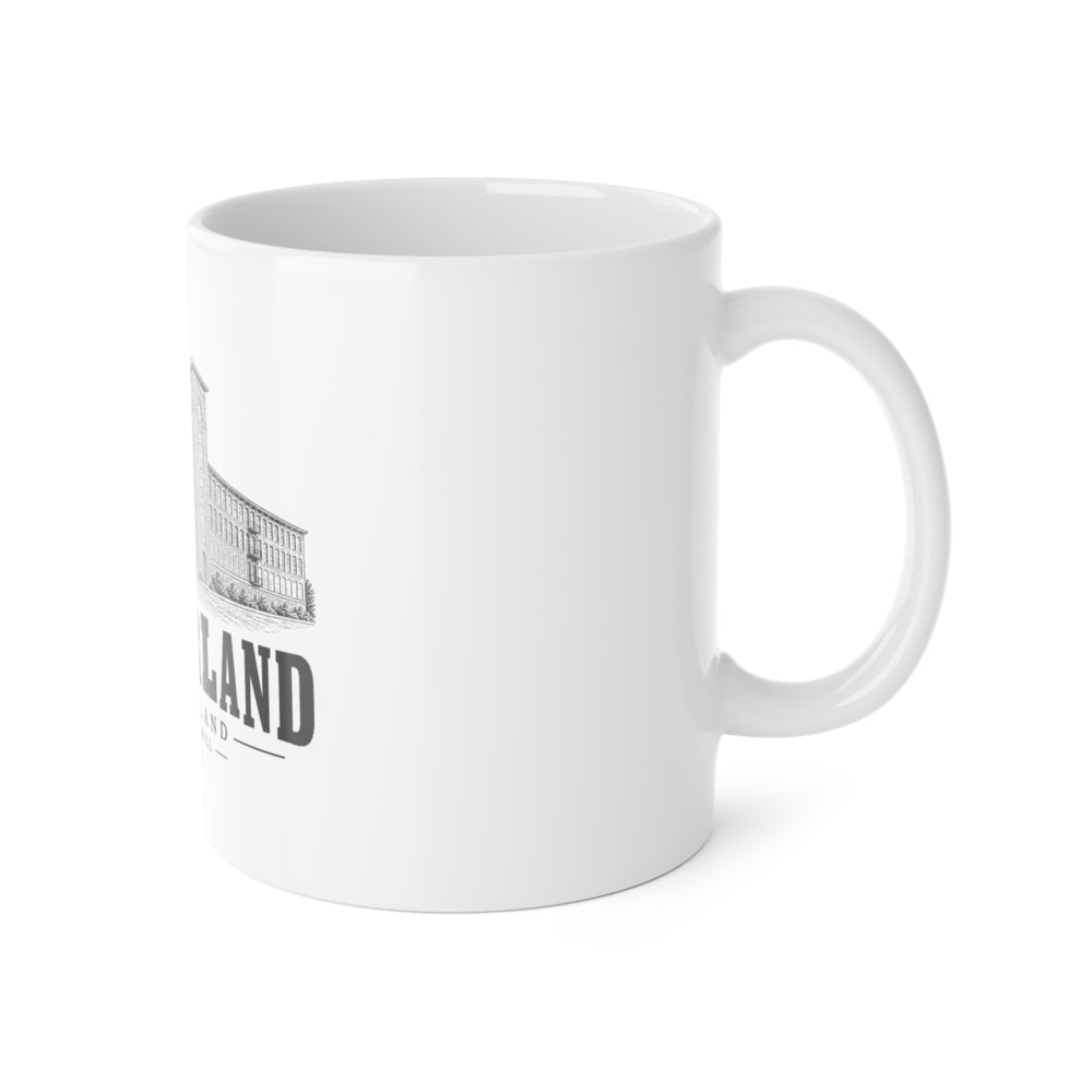 Cumberland Ann & Hope Mill 11 oz Ceramic Mug in White — right view