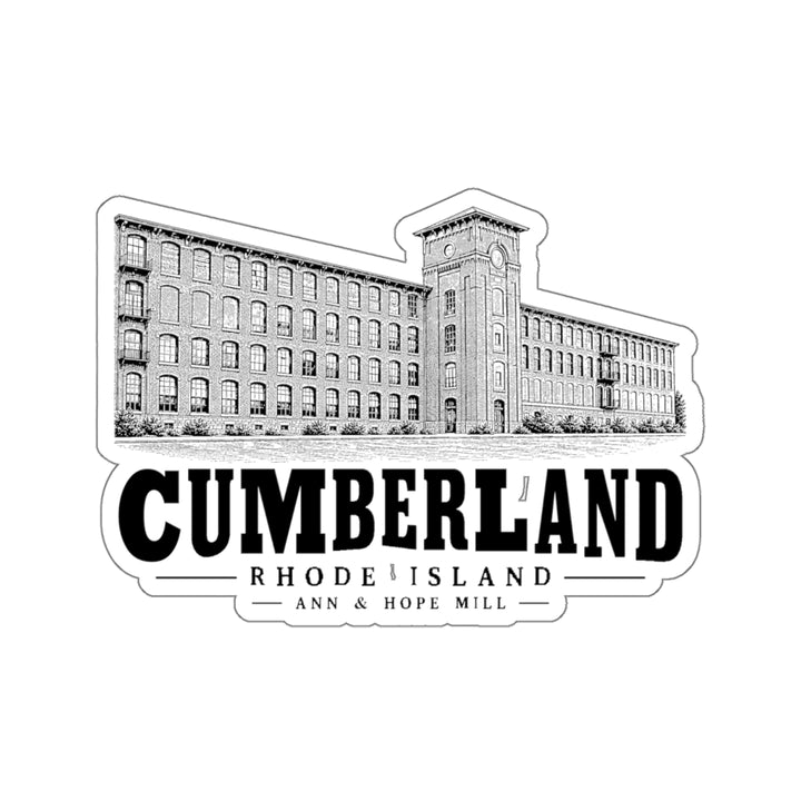 Cumberland Ann & Hope Mill 4 in Die-Cut Sticker in White — front view