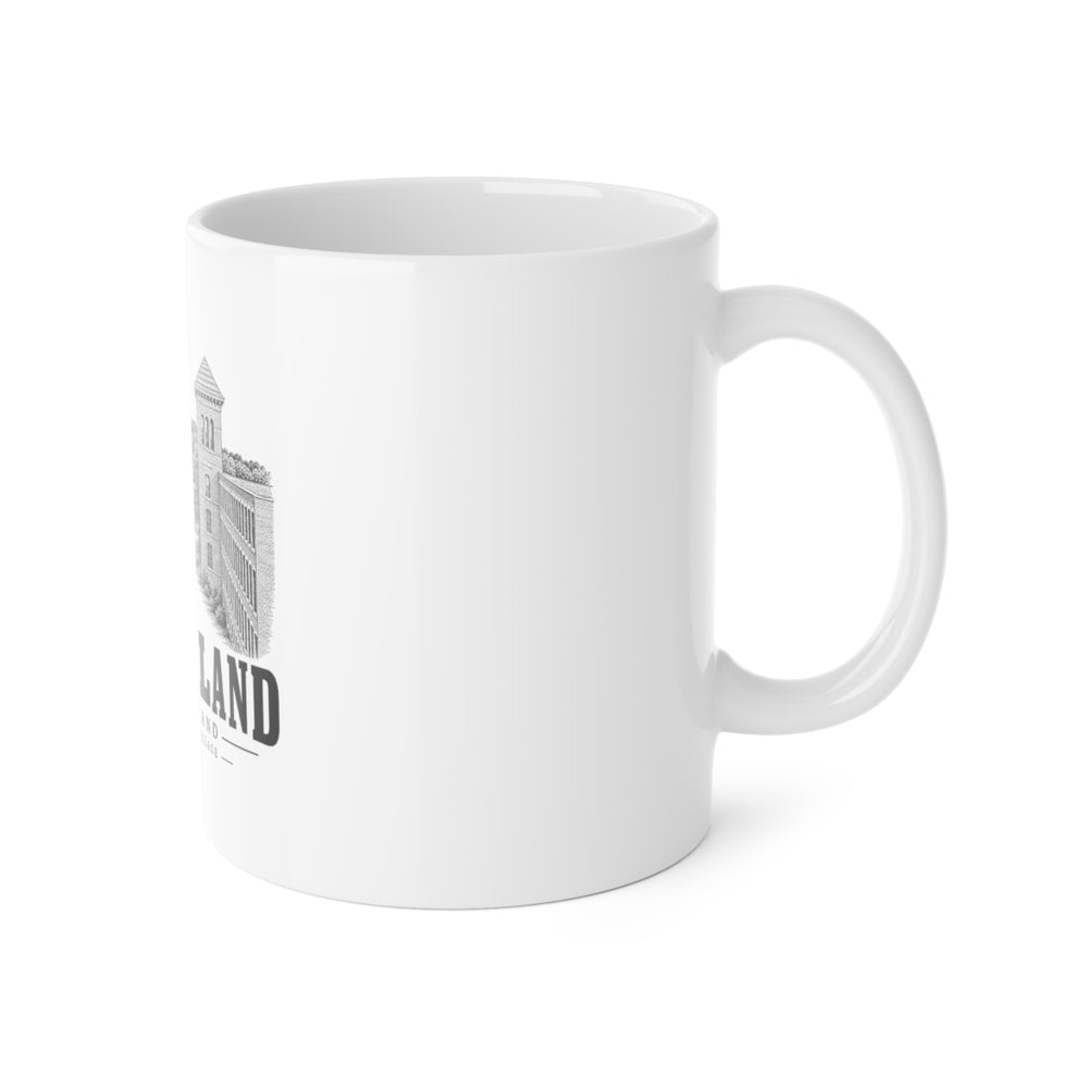 Cumberland Ashton Mill & Village 11 oz Ceramic Mug in White — right view