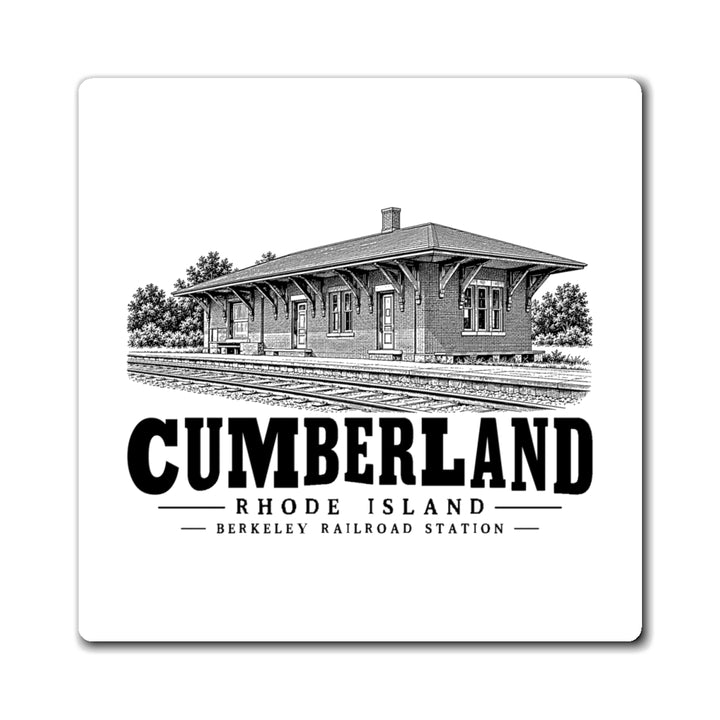 Cumberland Berkeley Railroad Station 4 in Magnet in White — front view