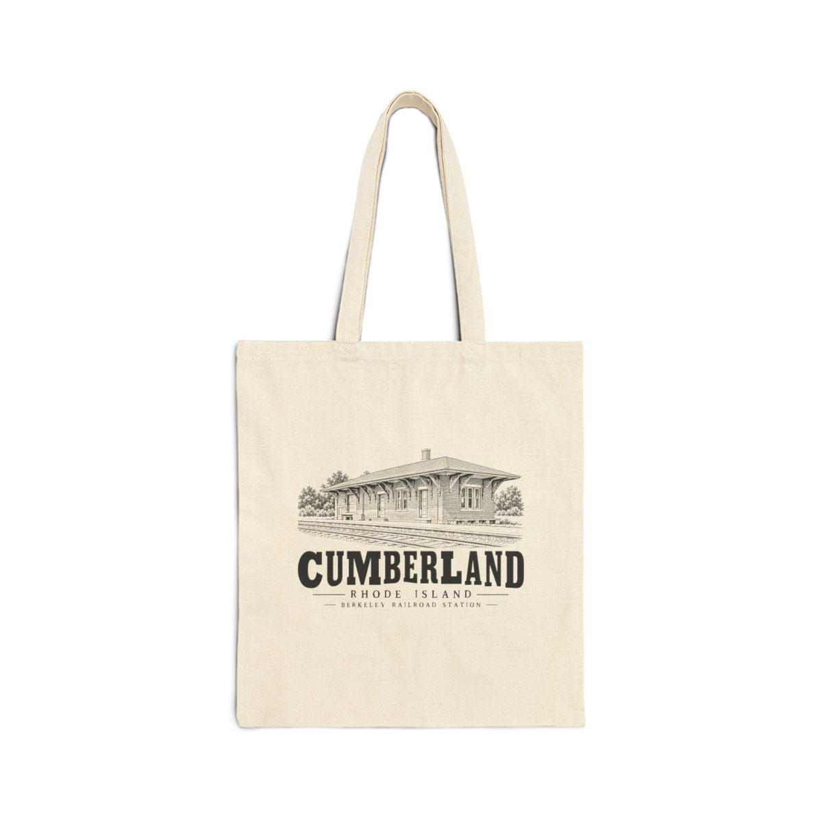 Cumberland Berkeley Railroad Station Heavy Canvas Tote in Natural — front view