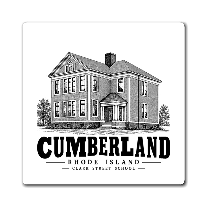 Cumberland Clark Street School 4 in Magnet in White — front view