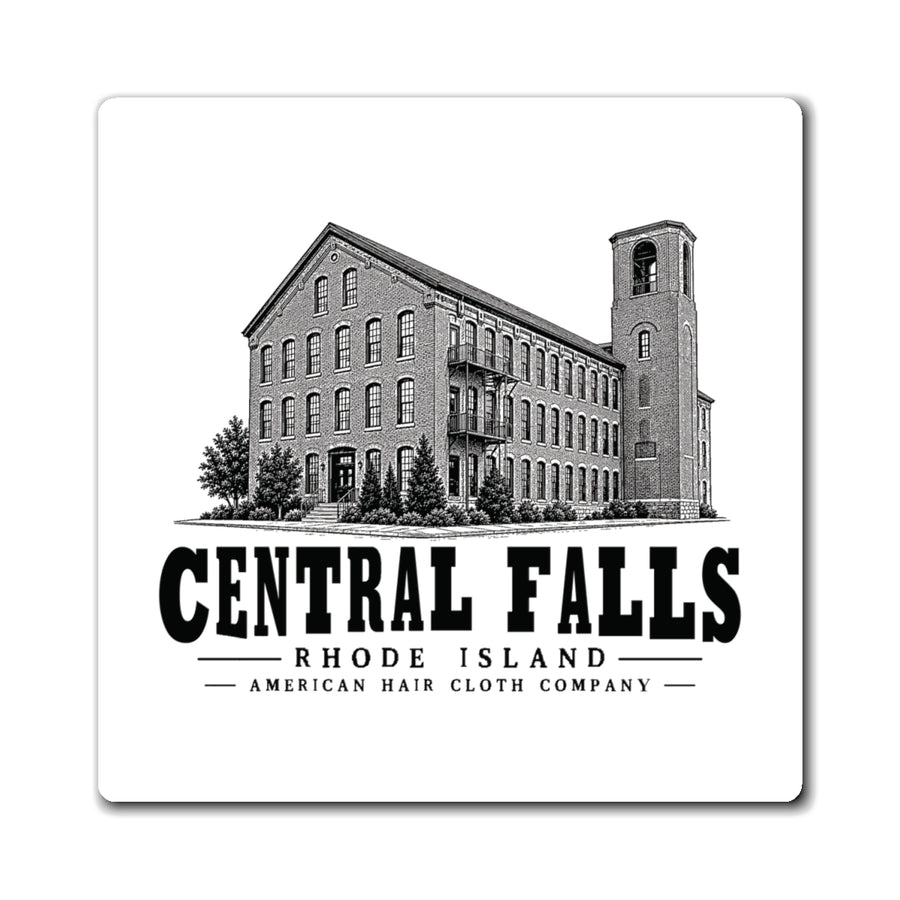 Central Falls American Hair Cloth Company 4 in Magnet in White — front view