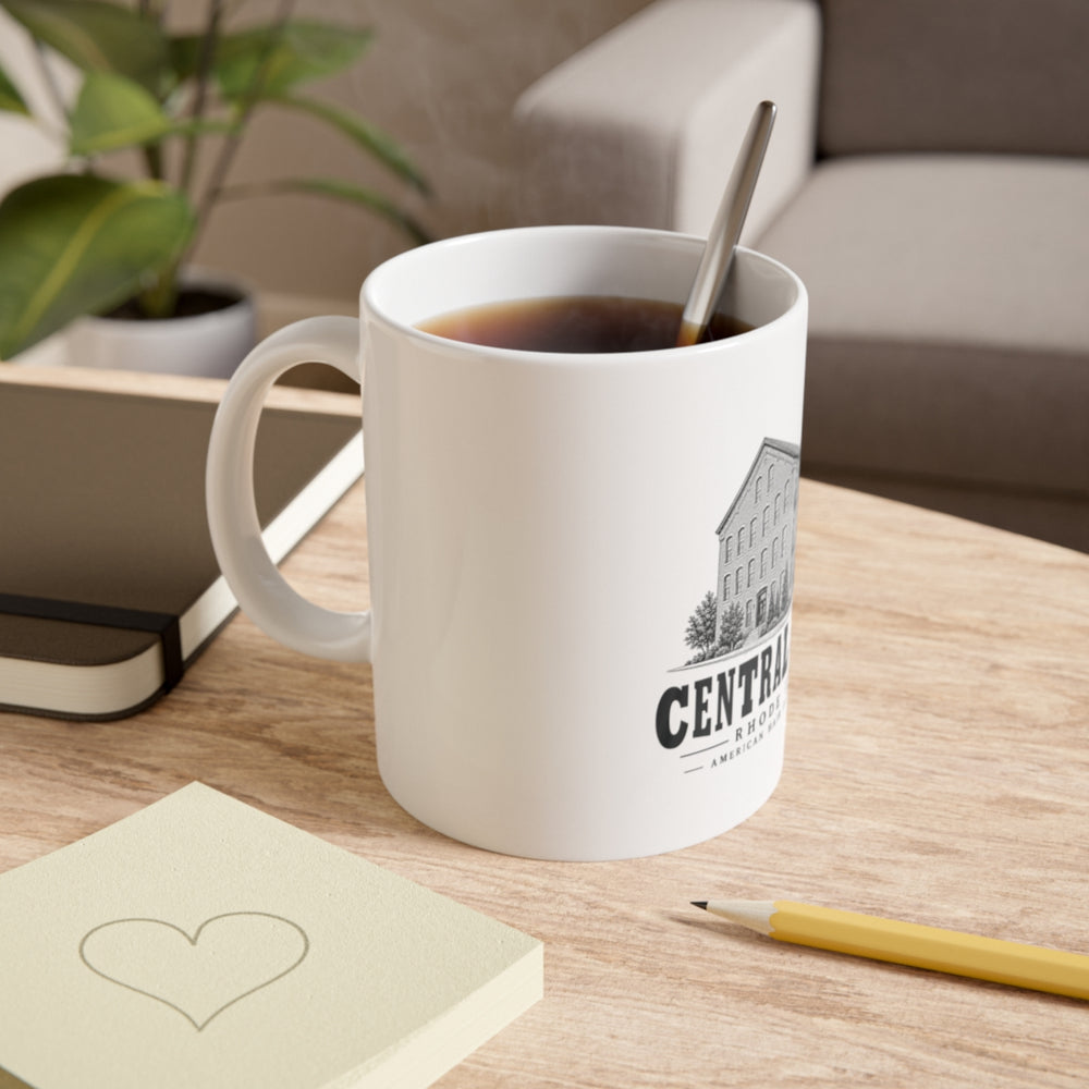 Central Falls American Hair Cloth Company 11 oz Ceramic Mug in White — context 1 view