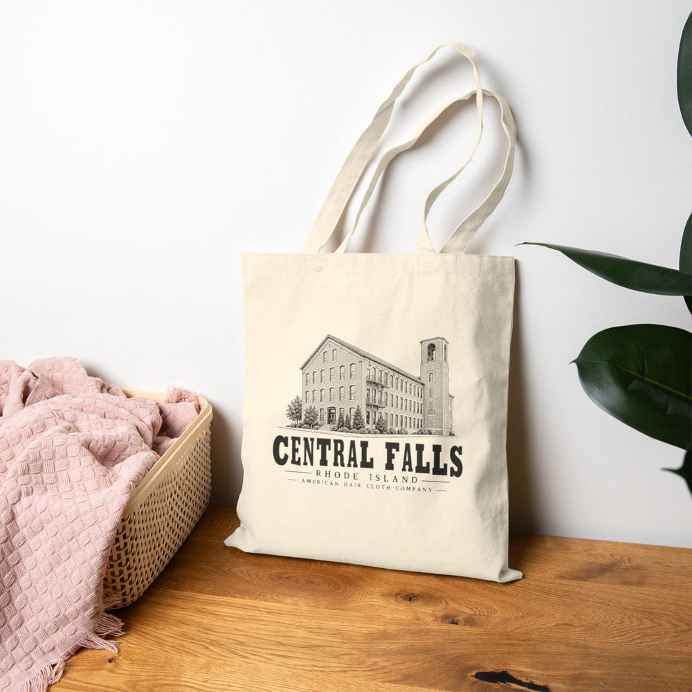 Central Falls American Hair Cloth Company Heavy Canvas Tote in Natural — lifestyle front view